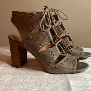 Lucky Brand tie-up block heeled sandals